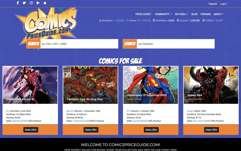 ComicsPriceGuide.com website