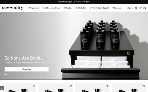 Commodity Fragrances website screenshot