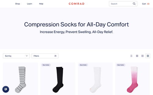 Comrad Socks website screenshot