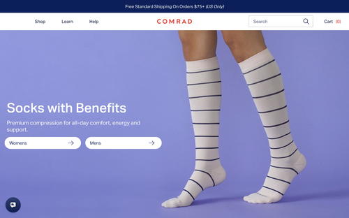 Comrad Socks website screenshot