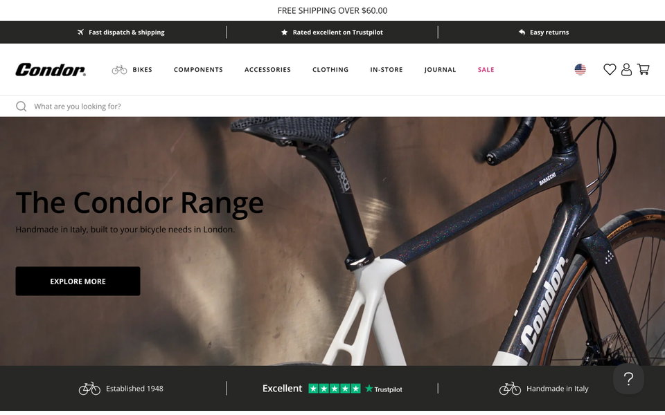 Condor Cycles website