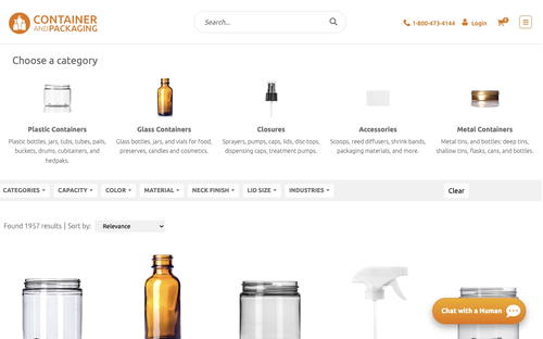 Container and Packaging website screenshot