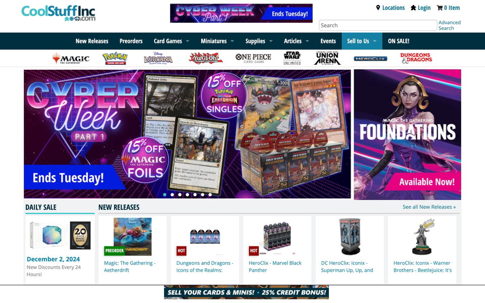 CoolStuffInc website