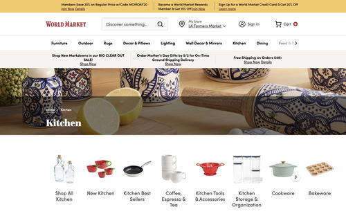 World Market website screenshot