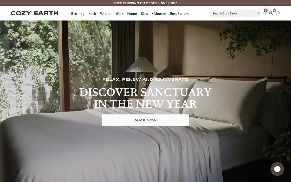 Cozy Earth website