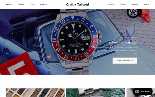 Craft & Tailored website screenshot