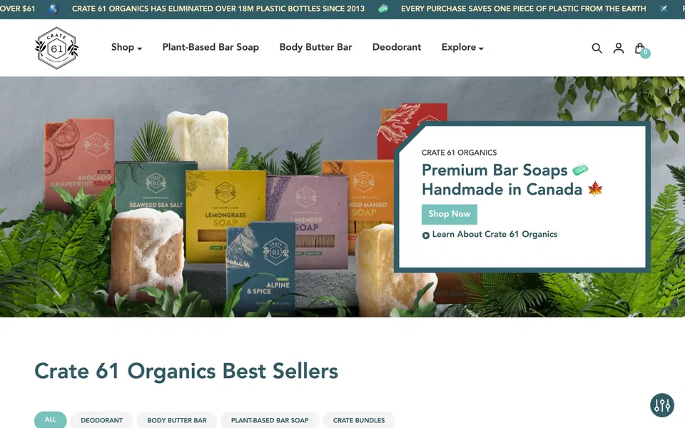 Crate 61 Organics  website