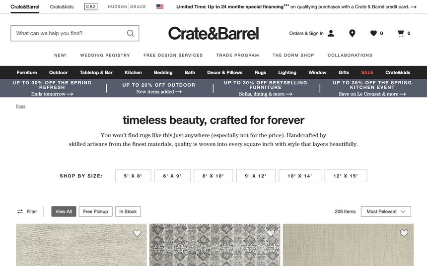 Crate and Barrel on Shomp