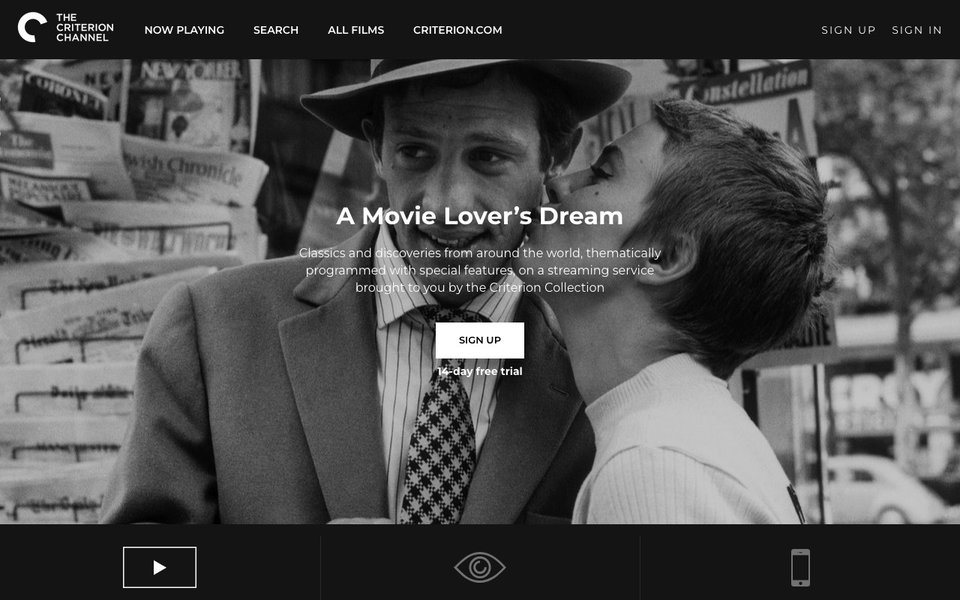 Criterion Channel website