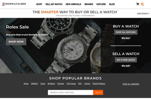 Crown & Caliber website screenshot