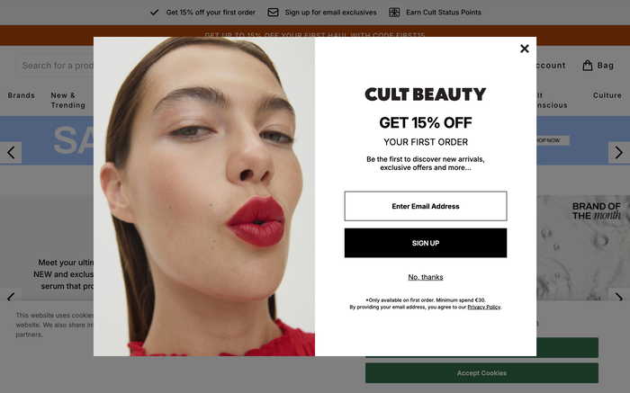 Cult Beauty screenshot