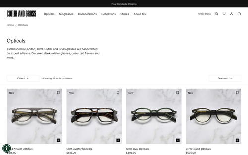 Cutler and Gross website screenshot