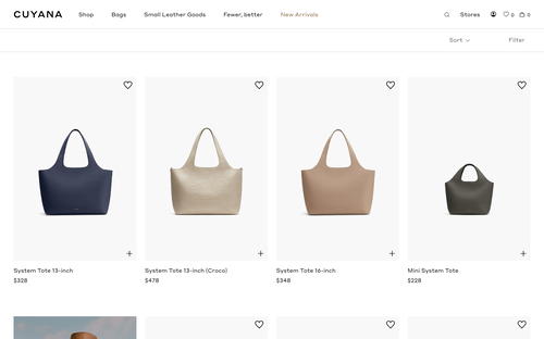 Cuyana website screenshot