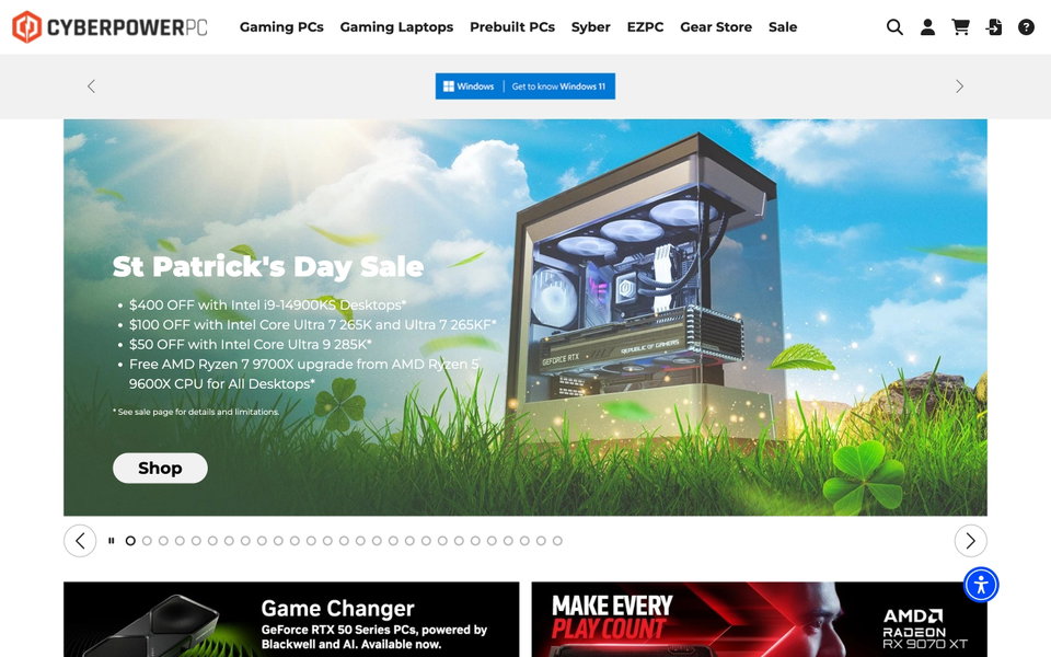 CyberPowerPC website