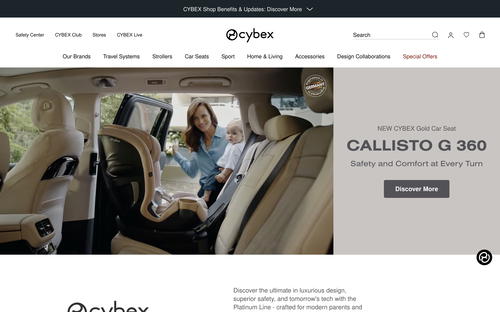 Cybex website screenshot
