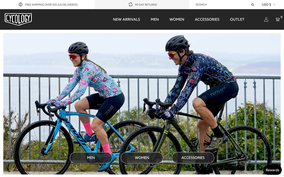Cycology Clothing website