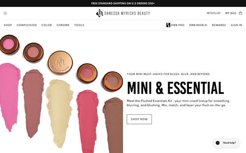 Danessa Myricks Beauty website screenshot