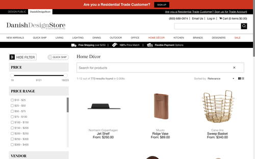 Danish Design Store website screenshot