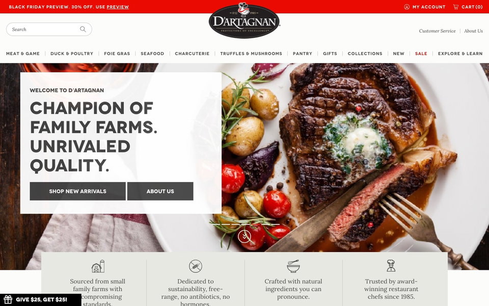 D'Artagnan website
