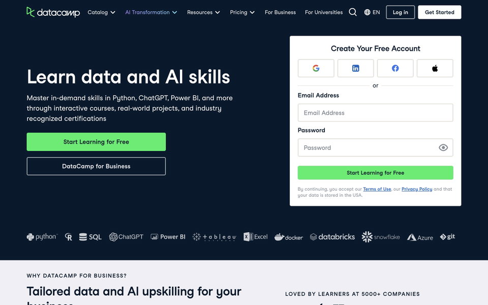 DataCamp website