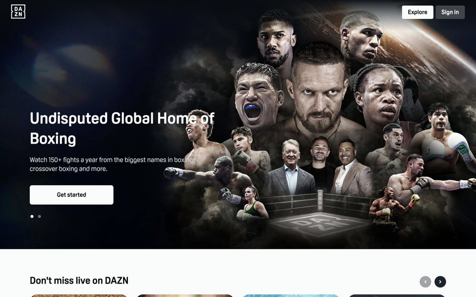 DAZN website