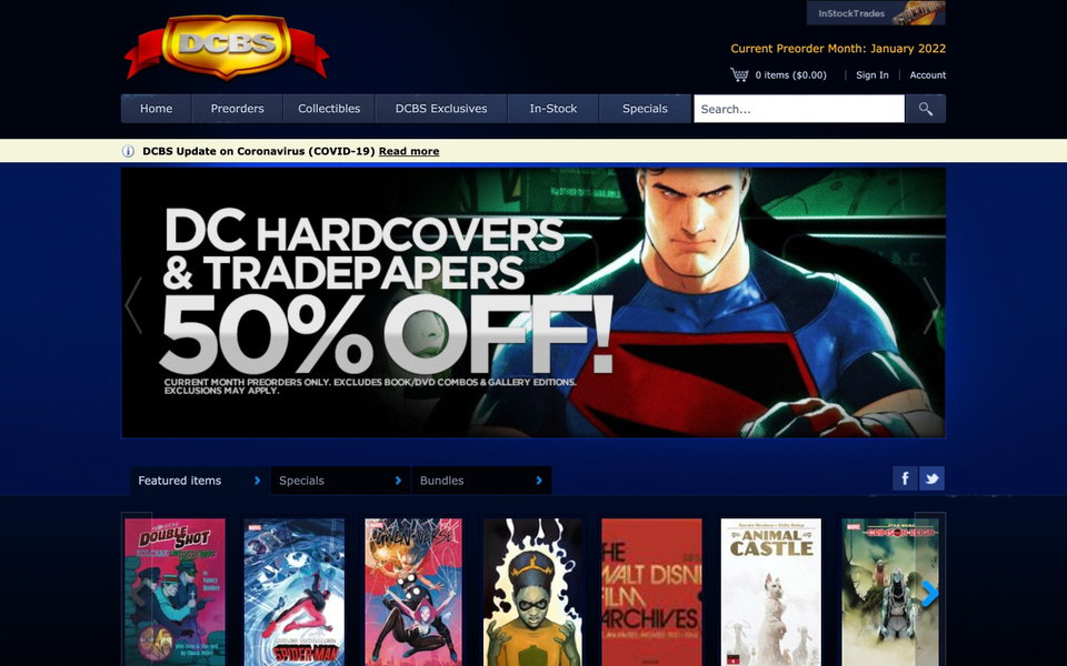 Discount Comic Book Service website