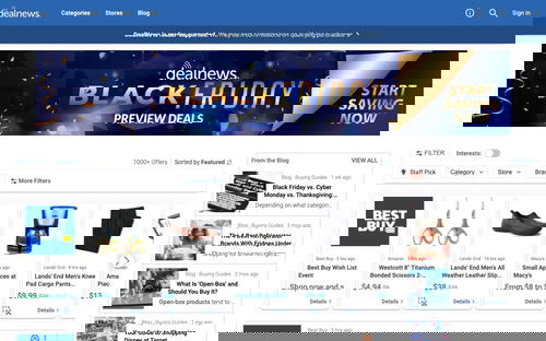 DealNews website screenshot