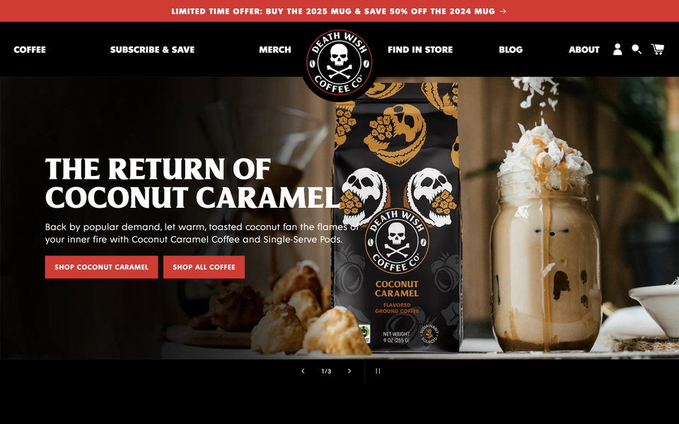 Death Wish Coffee website