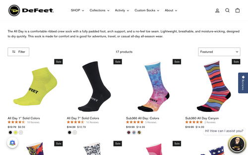 DeFeet website screenshot