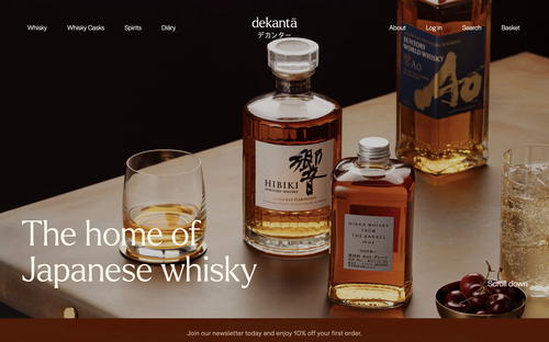 dekantā website screenshot