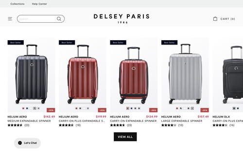 DELSEY USA website screenshot