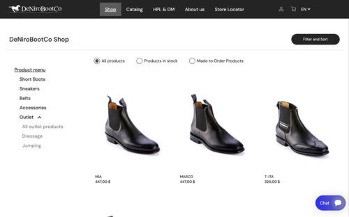denirobootco.com website screenshot