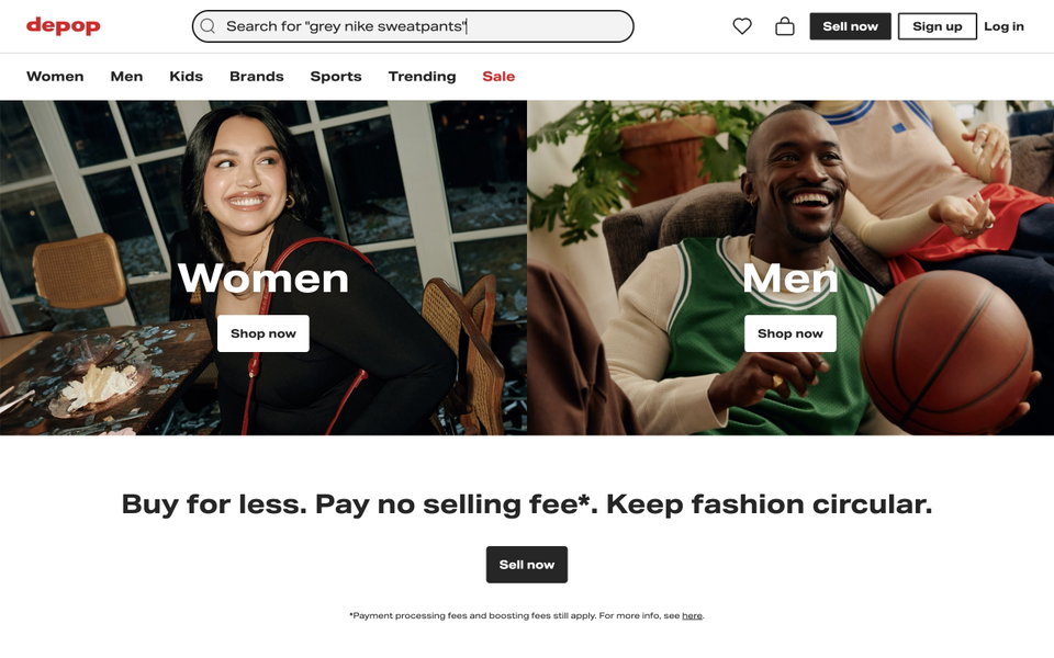 Depop website