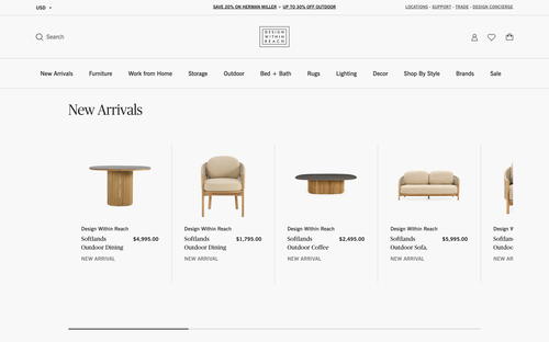 Design Within Reach website screenshot