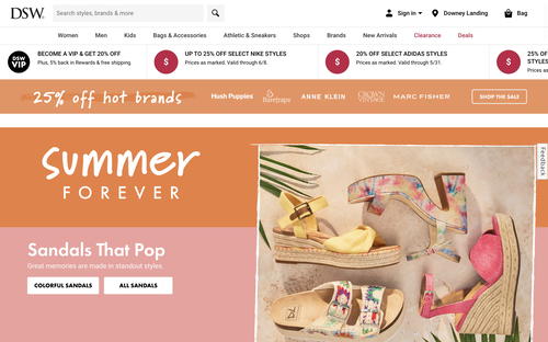 DSW website