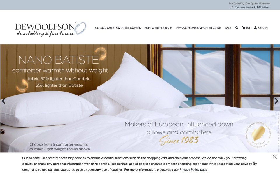 DeWoolfson Linens website