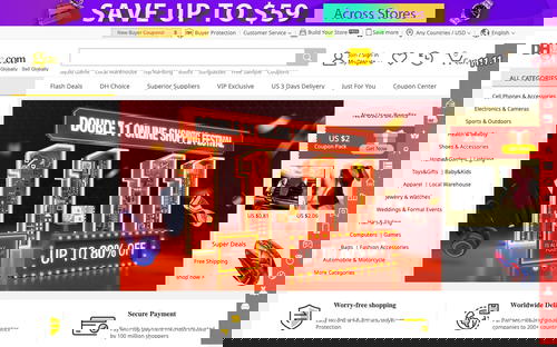 DHgate.com website screenshot