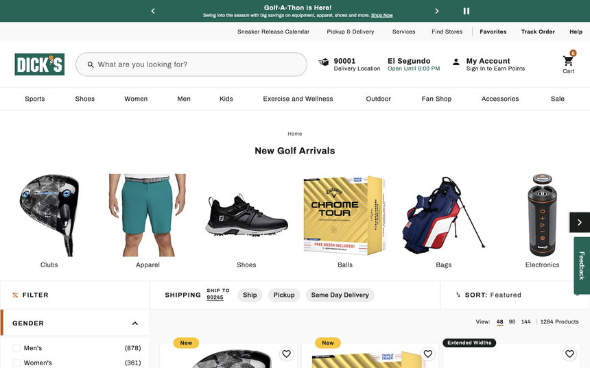 Dick’s Sporting Goods on Shomp