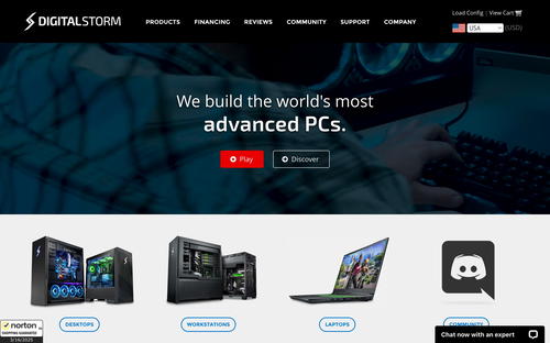 Digital Storm website screenshot