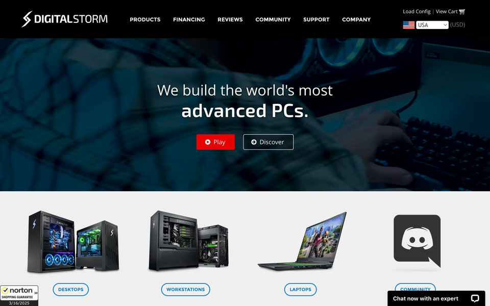Digital Storm website