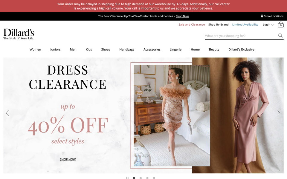 Dillard's website