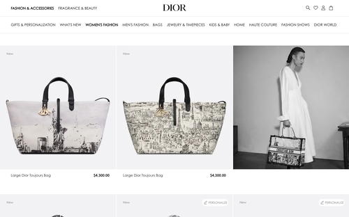 Dior website screenshot