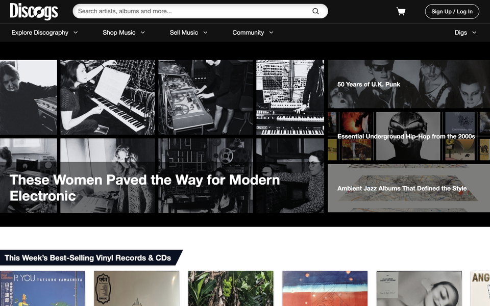Discogs website