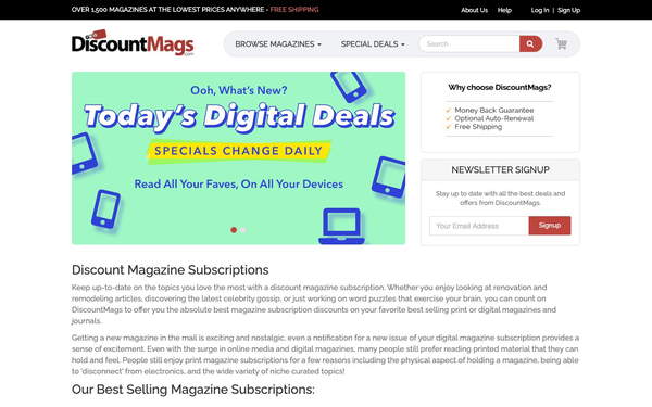 DiscountMags.com screenshot