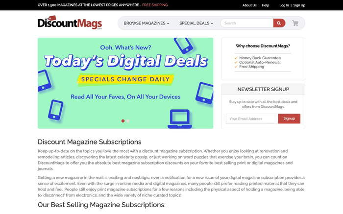 DiscountMags.com screenshot