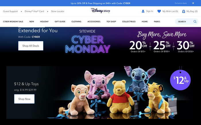 Disney Store screenshot