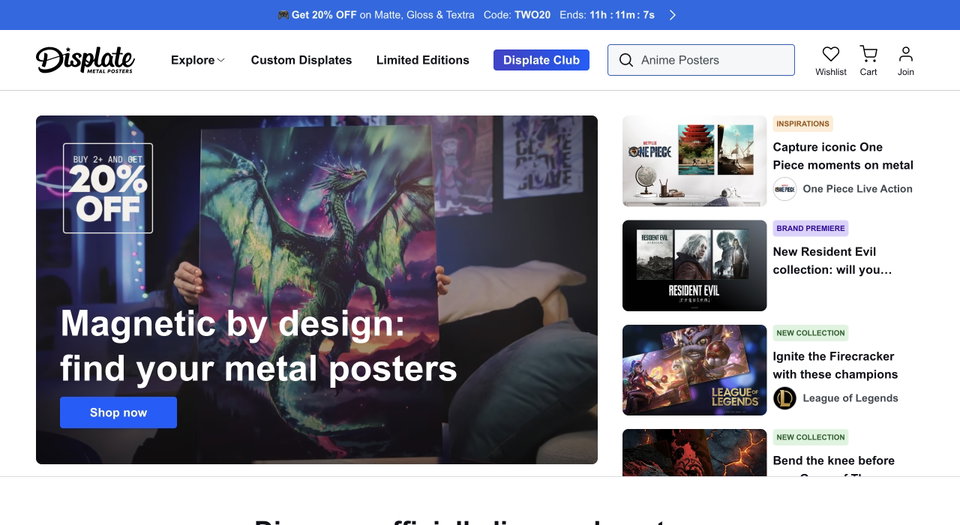 Displate website