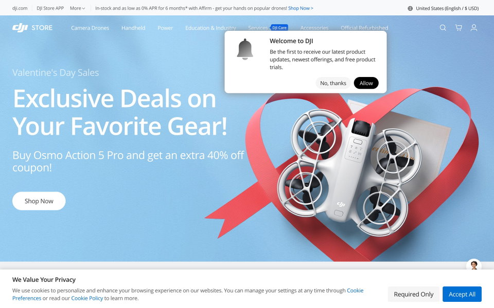 DJI Store website