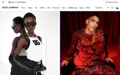Dolce & Gabbana S.R.L. website screenshot