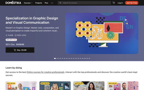 Domestika website screenshot